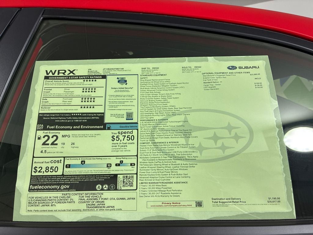 2026 Subaru WRX Premium