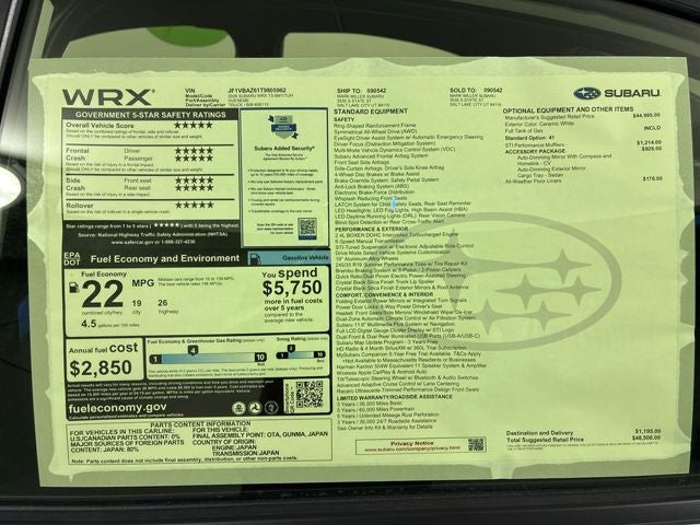 2026 Subaru WRX tS