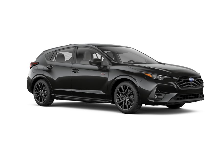 2026 Subaru Impreza RS in Crystal Black Silica, front three-quarter studio view